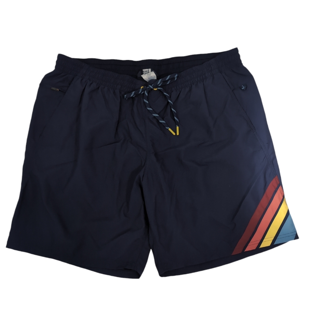 Lands' End swim trunks, men's shorts, navy blue, size 2XL 46-48